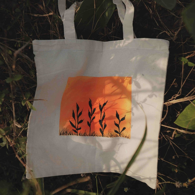 Buy Handpainted Sunset Tote Bag | Shop Verified Sustainable Tote Bag on Brown Living™