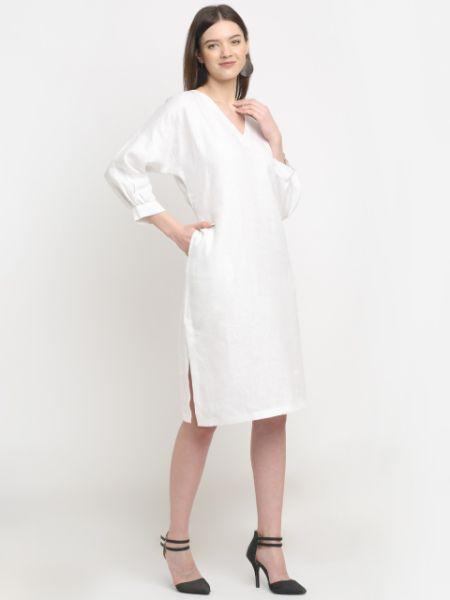 Buy Hemp White Tunic | Shop Verified Sustainable Womens Dress on Brown Living™