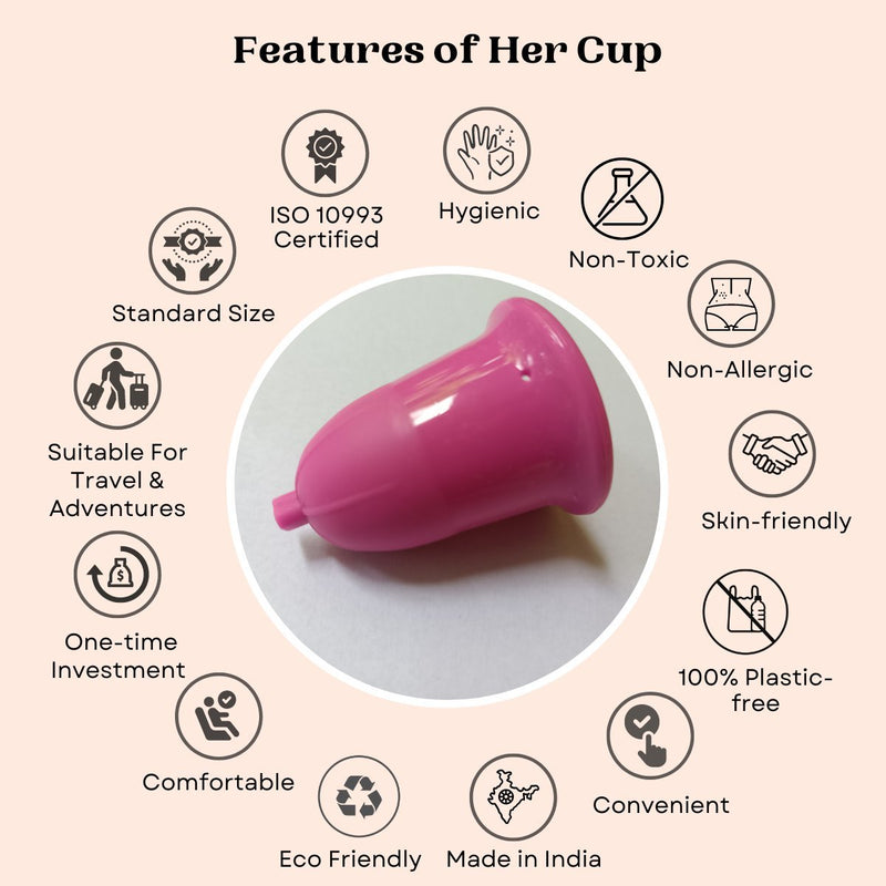 Buy Her Cup Platinum- Menstrual Cup For Women, Regular Size - Fuschia | Shop Verified Sustainable Menstrual Cup on Brown Living™