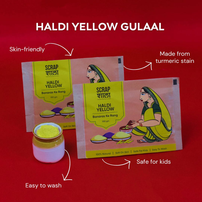 Holi Milan Box | Four Packs of Natural Gulaal | Safe for Kids | Handmade in Banaras | Verified Sustainable Religious Items on Brown Living™