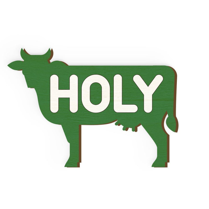 Buy Holy Cow Hand Painted Wooden Pin | Shop Verified Sustainable Travel Accessories on Brown Living™