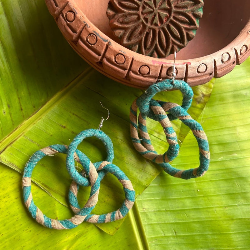 Buy Hoops - Upcycled Fabric Earrings | Handcrafted by Artisans | Shop Verified Sustainable Womens earrings on Brown Living™