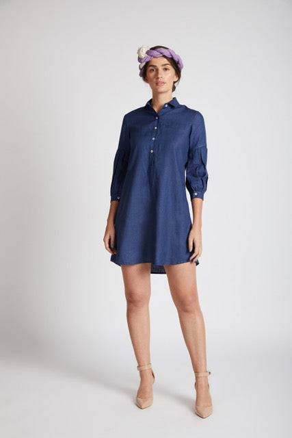 Buy Horizon Legomutton Shirt Dress Navy | Shop Verified Sustainable Womens Dress on Brown Living™