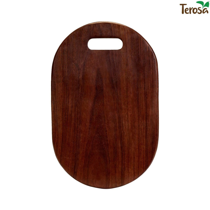 Buy Indian Rosewood or Sheesham Chopping Board Large - 15x9.5" - Oval or Rectangular - Wooden | Shop Verified Sustainable Kitchen Tools on Brown Living™