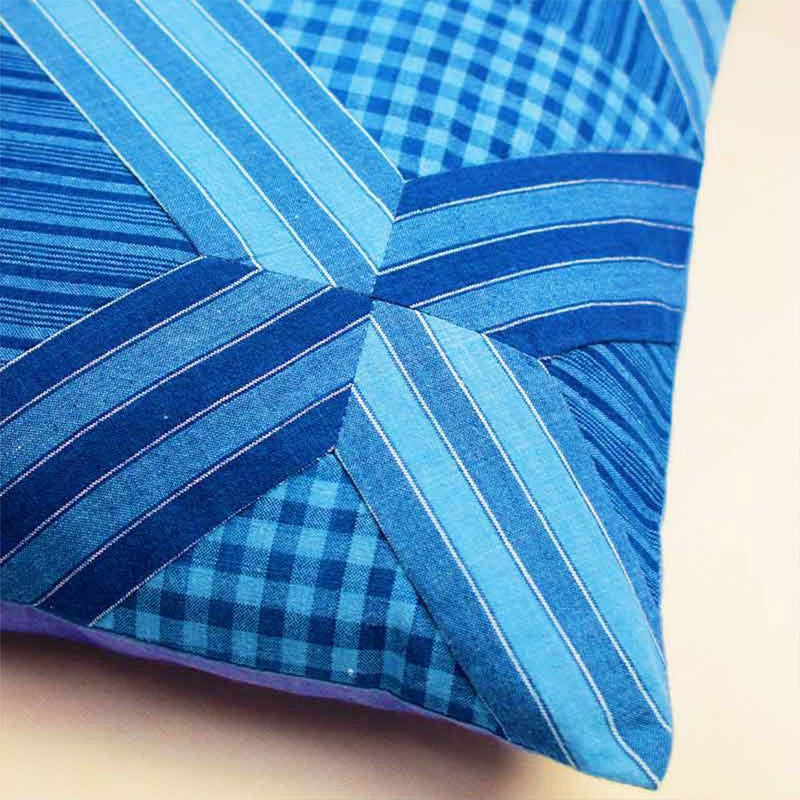 Buy Indigo Applique Cushion Cover | Shop Verified Sustainable Covers & Inserts on Brown Living™