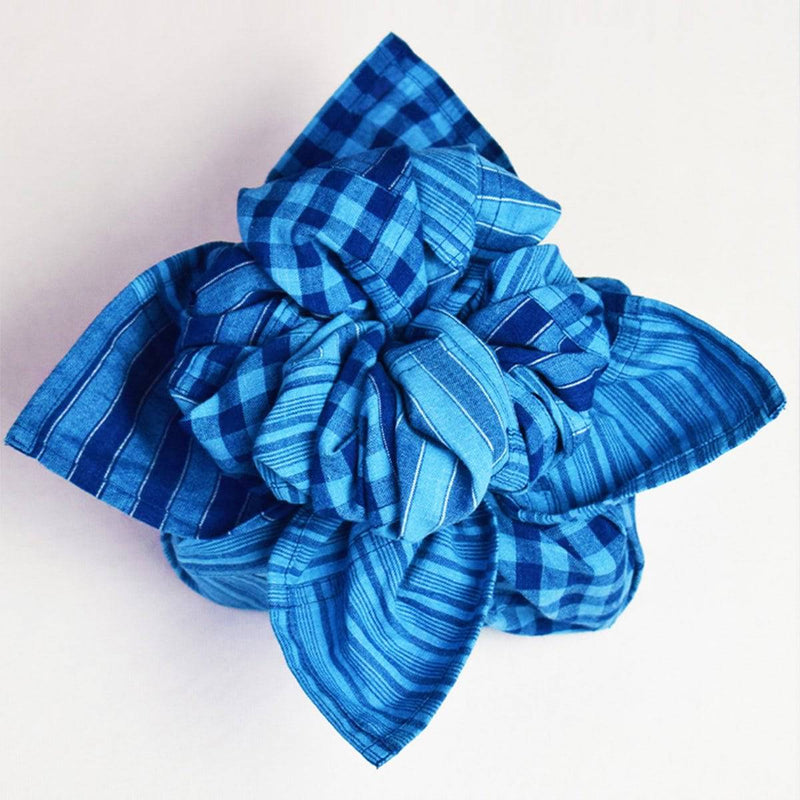 Buy Indigo Bojagi Scarf & Gift Wrap Fabric | Shop Verified Sustainable Gift Tags & Labels on Brown Living™