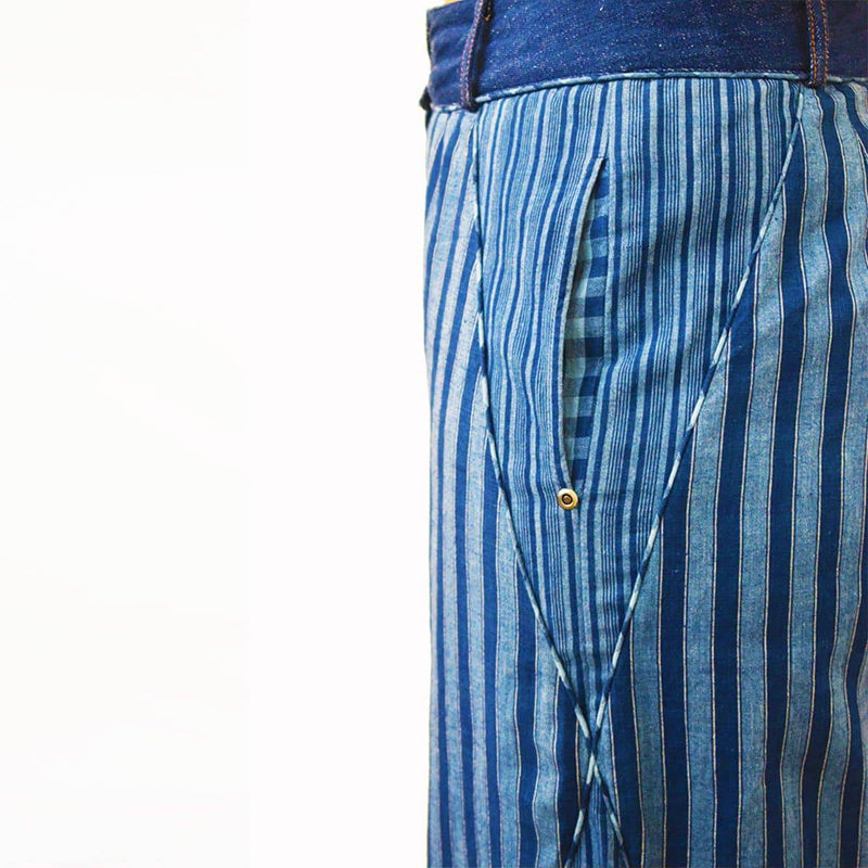 Buy Indigo Handloom Culottes | Shop Verified Sustainable Womens Pants on Brown Living™