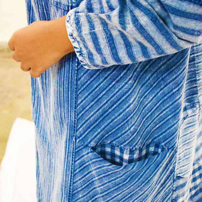 Buy Indigo Handloom Loose Dress | Shop Verified Sustainable Womens Dress on Brown Living™