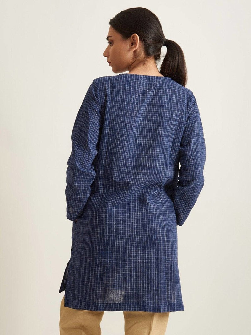 Buy Indigo Shirt Style Tunic | Shop Verified Sustainable Womens Tunic on Brown Living™