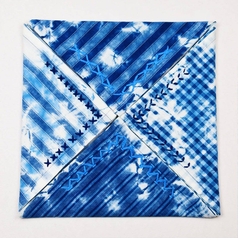 Buy Indigo Tie Dye Embroidered Napkins | Shop Verified Sustainable Table Linens on Brown Living™