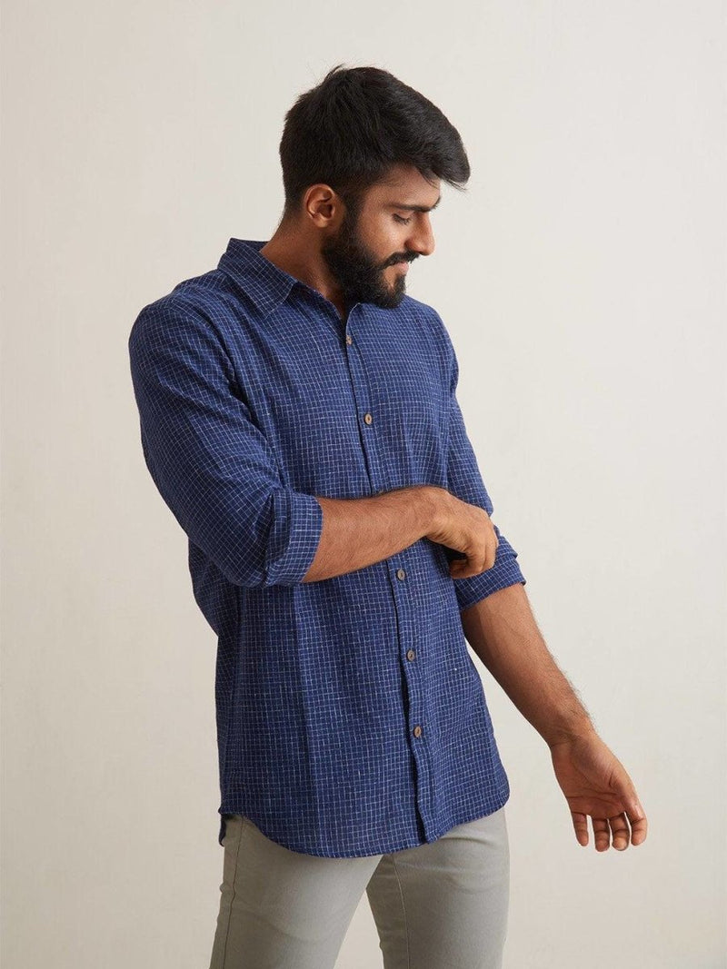 Buy Indigo Waves Shirt | Shop Verified Sustainable Mens Shirt on Brown Living™