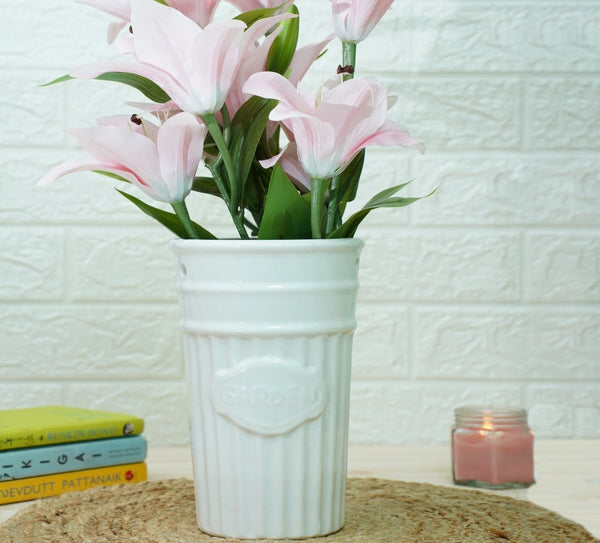 Buy Indoor Ceramic Pot for Living Room - White Glass | Shop Verified Sustainable Pots & Planters on Brown Living™