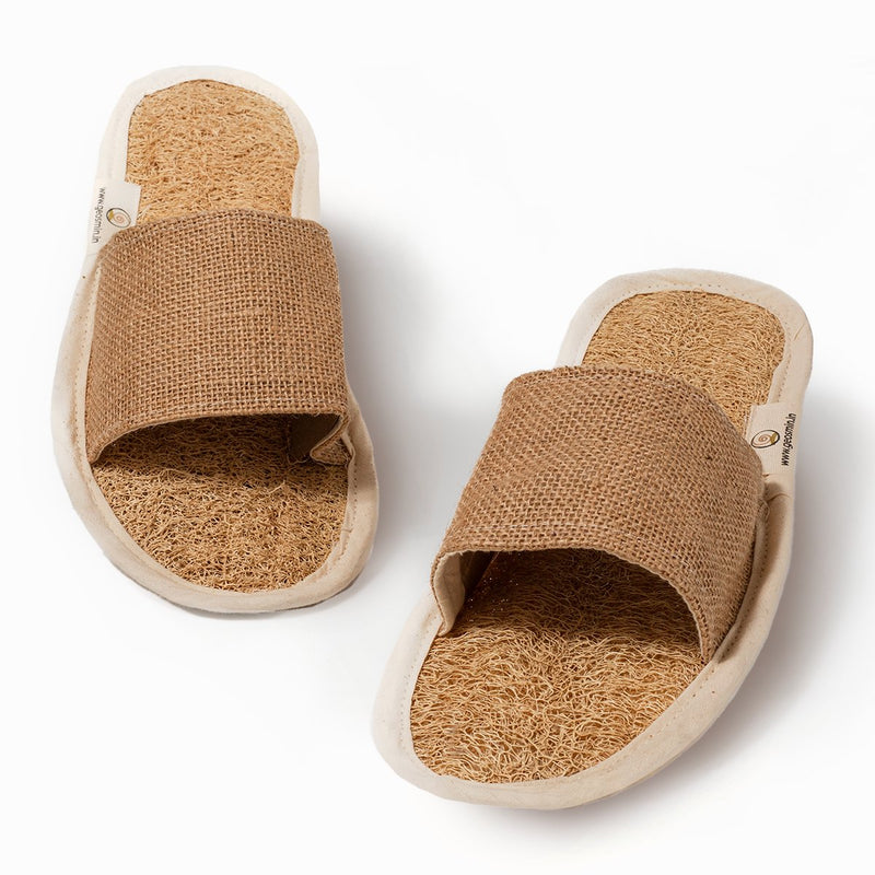 Buy Indoor slippers – Banana Loofah Open Toe Slidder | Shop Verified Sustainable Products on Brown Living