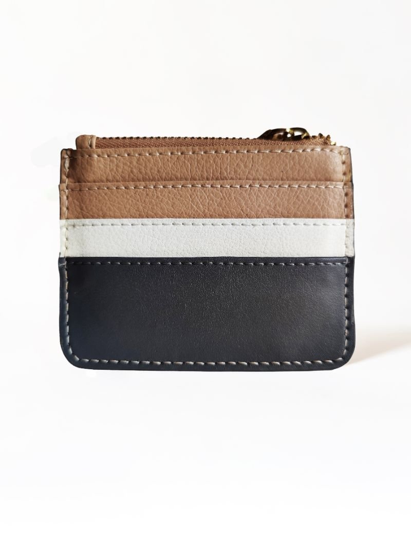 Buy Iris- Apple Leather Card Holder (Grey & Caramel) | Shop Verified Sustainable Wallet on Brown Living™