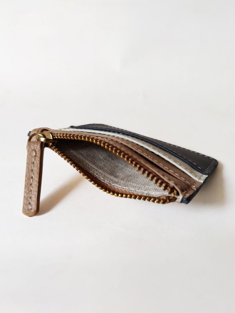 Buy Iris- Apple Leather Card Holder (Grey & Caramel) | Shop Verified Sustainable Wallet on Brown Living™