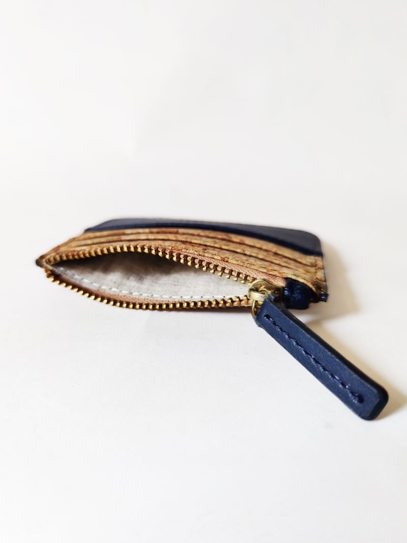 Buy Iris- Apple leather & cork cardholder (Navy Blue) | Shop Verified Sustainable Wallet on Brown Living™