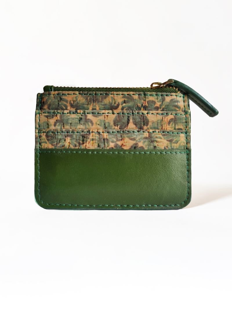 Buy Iris- Cactus Leather & Cork Cardholder (Green) | Shop Verified Sustainable Wallet on Brown Living™