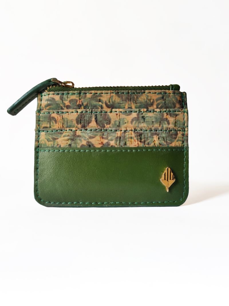 Buy Iris- Cactus Leather & Cork Cardholder (Green) | Shop Verified Sustainable Wallet on Brown Living™