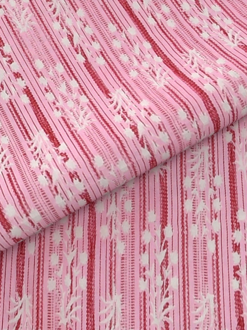 Jaipuri Hand Printed King Size 400 TC Cotton Bedsheet with Pillow Covers- Pink | Verified Sustainable Bed Linens on Brown Living™