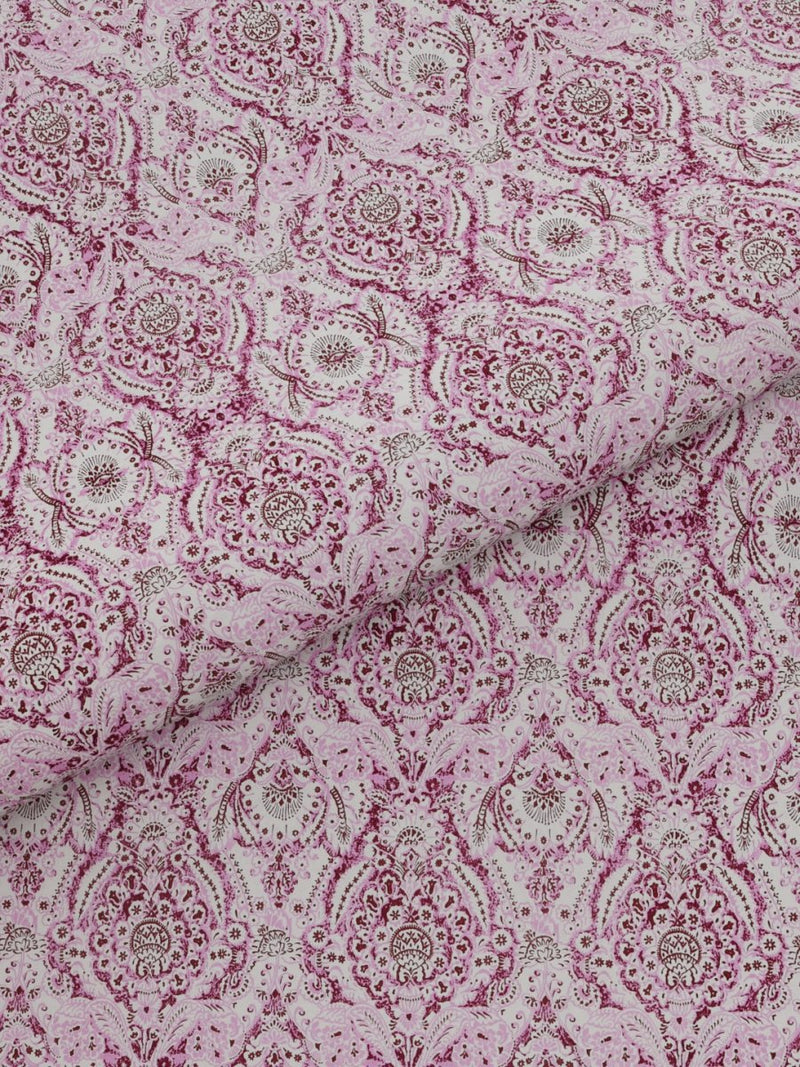 Jaipuri Print King Size 330 TC Pure Cotton Bedsheet with Pillow Covers- Pink | Verified Sustainable Bed Linens on Brown Living™