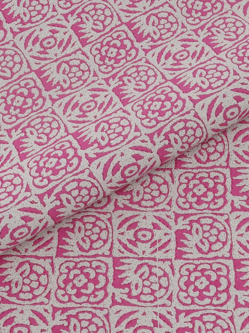 Jaipuri Print King Size 330 TC Pure Cotton Bedsheet with Pillow Covers- Pink | Verified Sustainable Bed Linens on Brown Living™