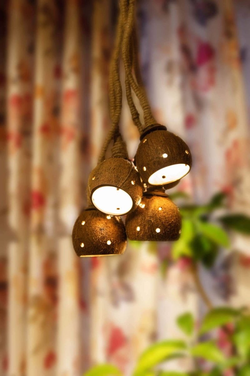 Buy Jalaja Coconut Hanging Lights | Shop Verified Sustainable Lamps & Lighting on Brown Living™