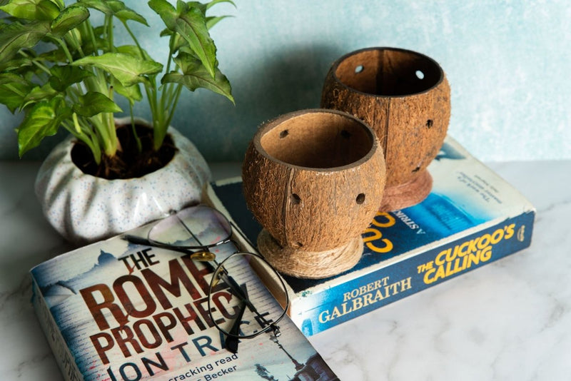 Buy JALAJA coconut votive holder | Shop Verified Sustainable Lamps & Lighting on Brown Living™