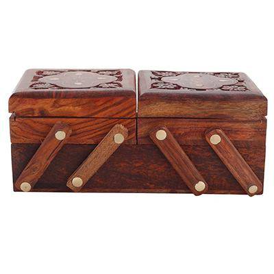 Buy Handmade Jewelry Box for Women 8 x 4 x 3 Inches (Brown) | Shop Verified Sustainable Organisers on Brown Living™