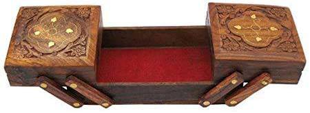 Buy Handmade Jewelry Box for Women 8 x 4 x 3 Inches (Brown) | Shop Verified Sustainable Organisers on Brown Living™