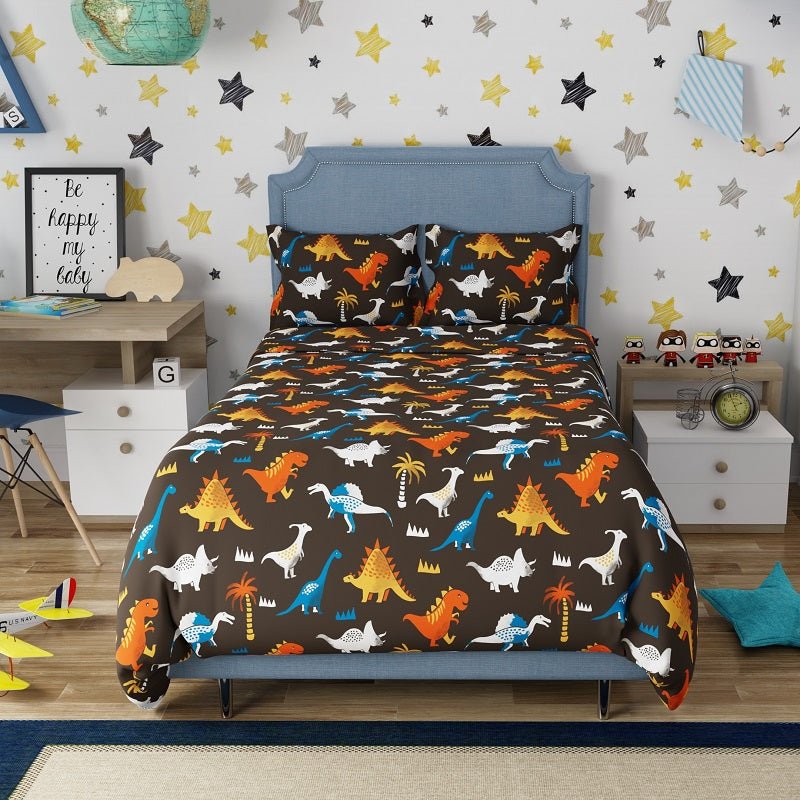 Buy Jurassic Park 100% Cotton Antimicrobial Kids Bedsheet Set | Shop Verified Sustainable Bed Linens on Brown Living™