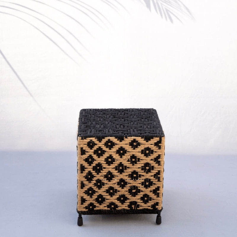 Buy Jute & Black Cotton Light Box | Shop Verified Sustainable Lamps & Lighting on Brown Living™