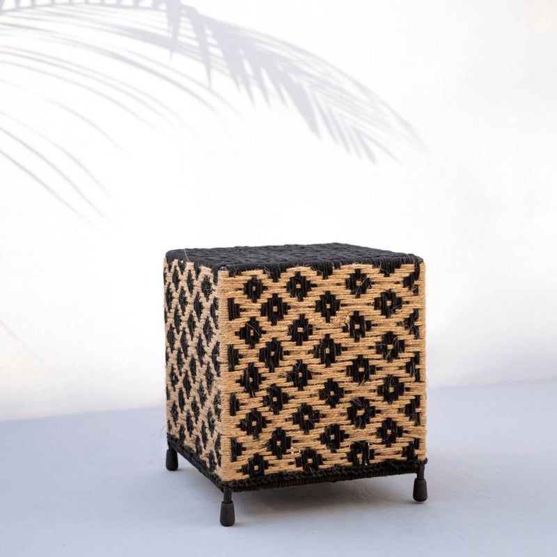 Buy Jute & Black Cotton Light Box | Shop Verified Sustainable Lamps & Lighting on Brown Living™