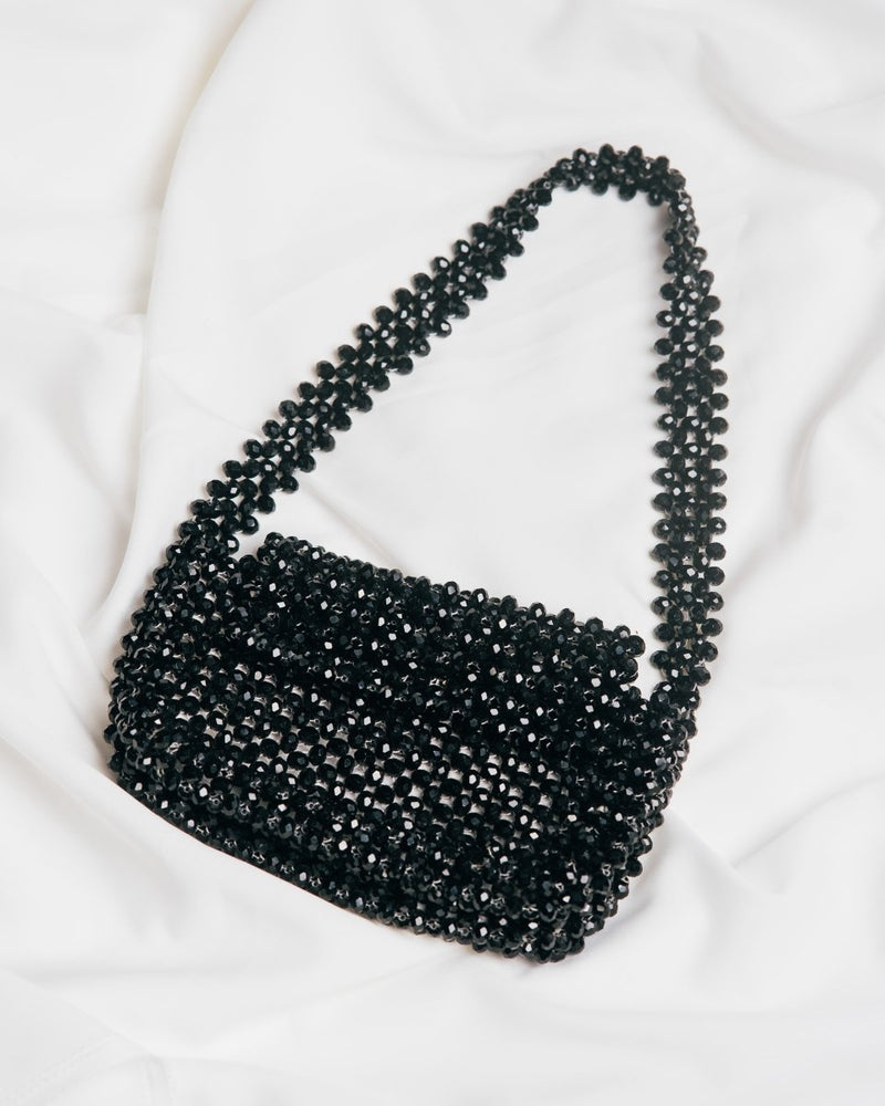 Buy Kala Baguette| Womens Handbag | Black | Crystal glass beaded | Shop Verified Sustainable Womens Handbag on Brown Living™