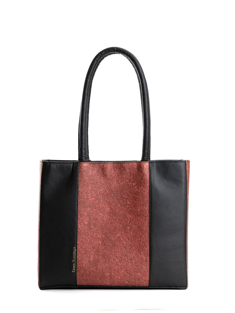 Buy Karyda (Madder Red & Black) | Women's bag made with Coconut Leather | Shop Verified Sustainable Womens Bag on Brown Living™