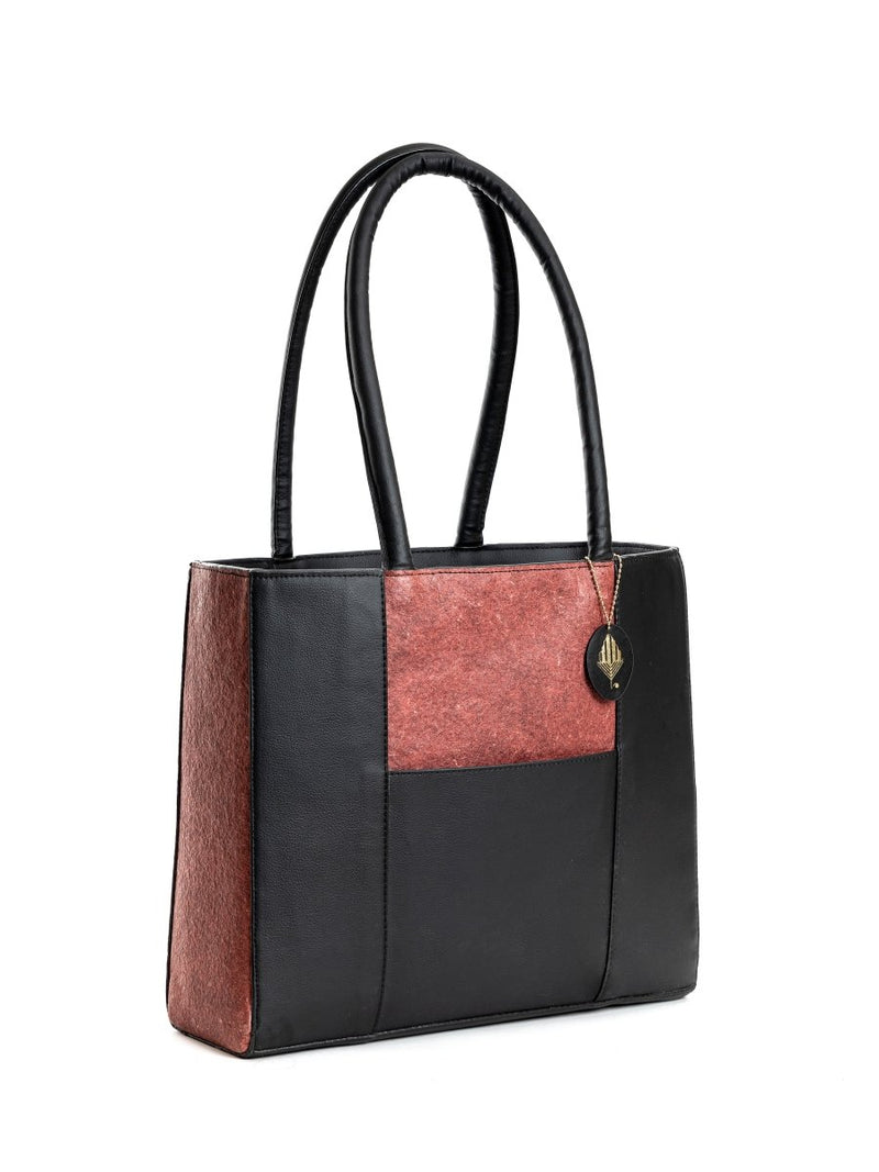 Buy Karyda (Madder Red & Black) | Women's bag made with Coconut Leather | Shop Verified Sustainable Womens Bag on Brown Living™