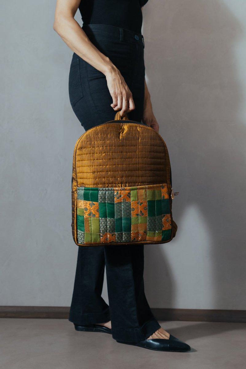 Buy Kaushiki Petite Silk Patchwork Backpack | Shop Verified Sustainable Backpacks on Brown Living™