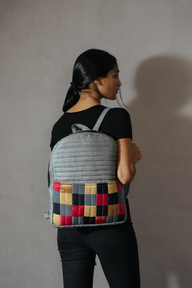 Buy Kaushiki Petite Silk Patchwork Backpack | Shop Verified Sustainable Backpacks on Brown Living™