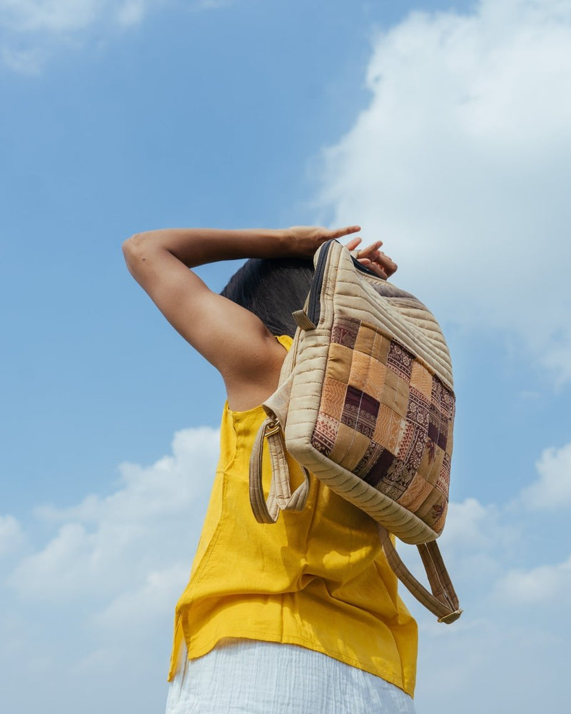 Buy Kaushiki Petite Silk Patchwork Backpack | Shop Verified Sustainable Backpacks on Brown Living™