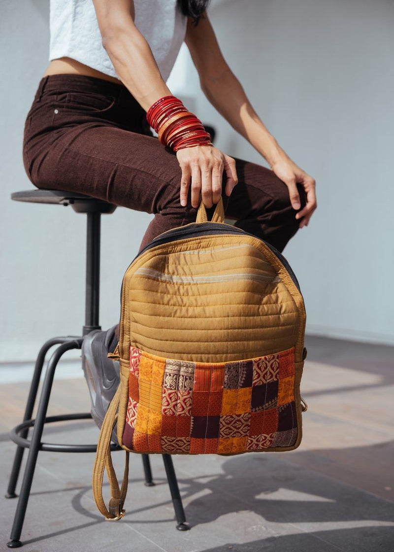 Buy Kaushiki Petite Silk Patchwork Backpack | Shop Verified Sustainable Backpacks on Brown Living™