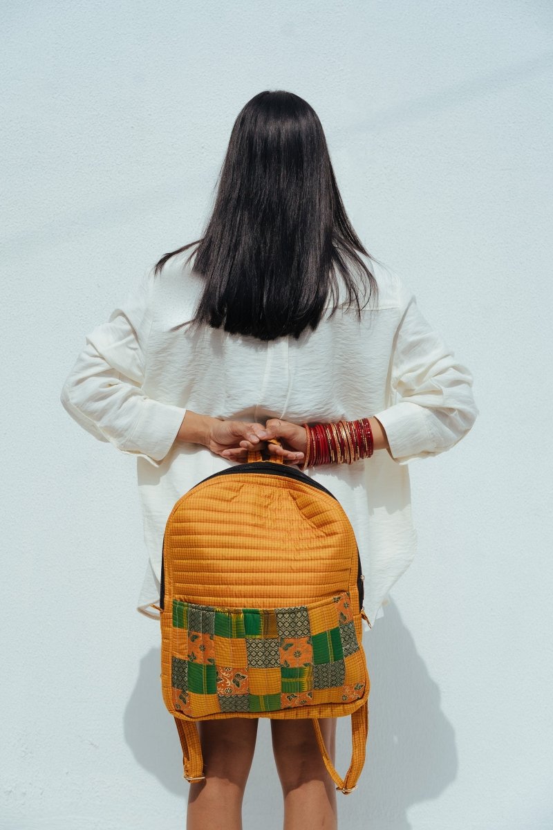 Buy Kaushiki Petite Silk Patchwork Backpack | Shop Verified Sustainable Backpacks on Brown Living™