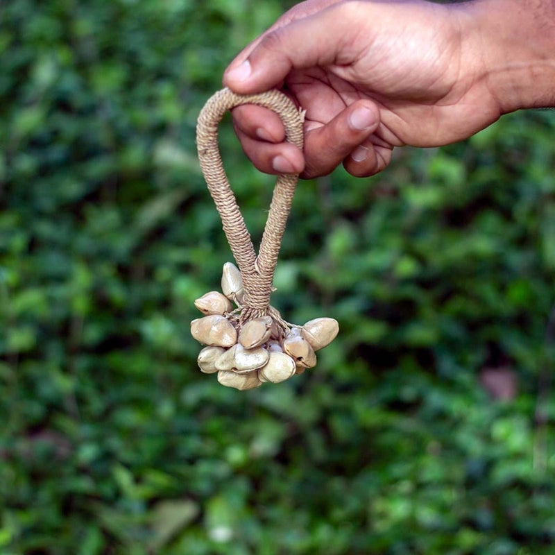 Buy Kenari Seed Rattle with Rattan Handle- Small | Shop Verified Sustainable Musical Instruments on Brown Living™