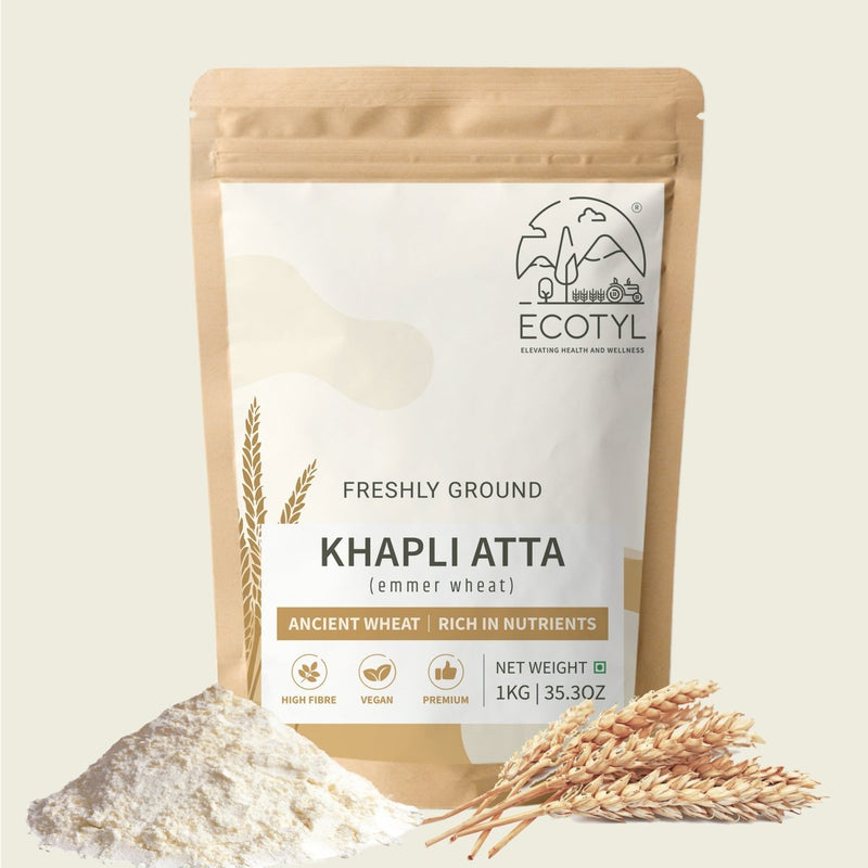 Buy Khapli Atta- 1Kg | Emmer Wheat | Low Gluten | Shop Verified Sustainable Cooking & Baking Supplies on Brown Living™