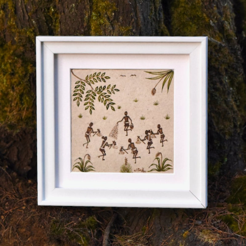 Buy Agai Kurumba Hand painting on Banana Fibre Paper | Shop Verified Sustainable Decor & Artefacts on Brown Living™