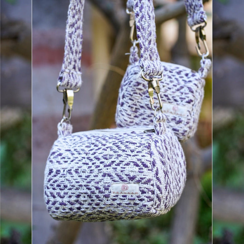 Buy Kys Handwoven Bag | Vegan | Purple | Shop Verified Sustainable Satchel Bag on Brown Living™