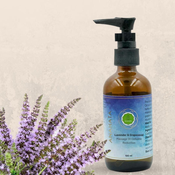 Buy Lavender & Grapeseed Massage Oil Cellulite Reduction - 100ml | Shop Verified Sustainable Body Oil on Brown Living™