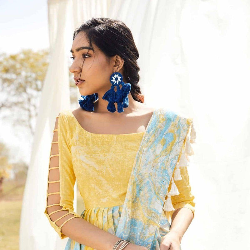 Buy Lehar Blue Handmade Earrings | Shop Verified Sustainable Womens Earrings on Brown Living™