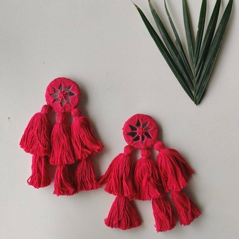 Buy Lehar Hot Pink Handmade Earrings | Shop Verified Sustainable Womens Earrings on Brown Living™