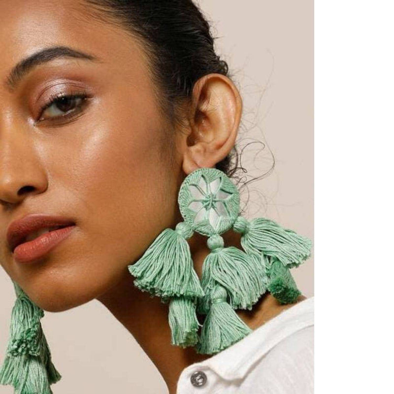 Buy Lehar Mint Handmade Earrings | Shop Verified Sustainable Womens Earrings on Brown Living™