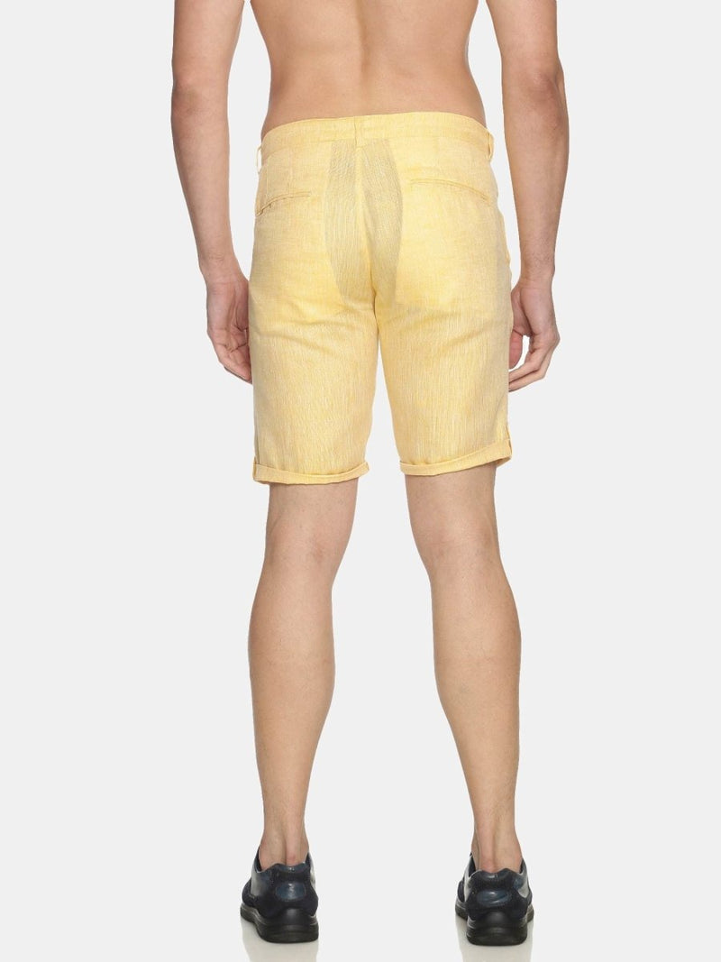 Buy Lemon Yellow Colour Slim Fit Hemp Shorts | Shop Verified Sustainable Mens Shorts on Brown Living™