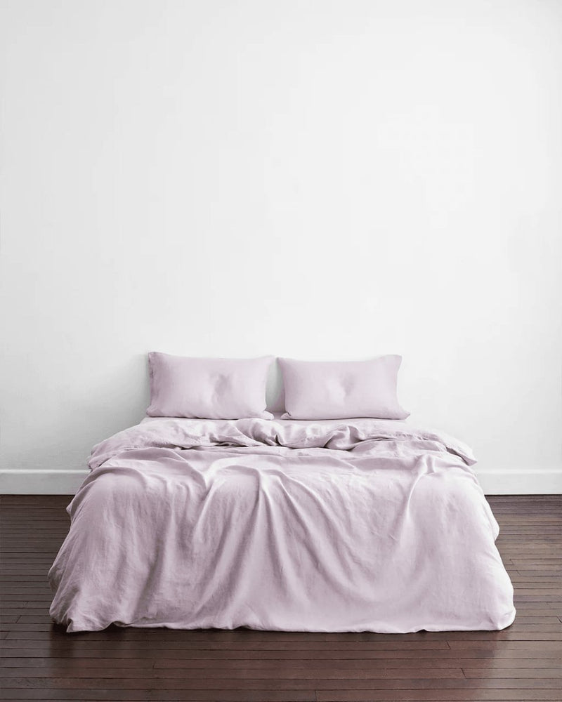 Buy Linen Bedding Duvet Cover | 3 Pc Set | Lilac | Shop Verified Sustainable Bedding on Brown Living™